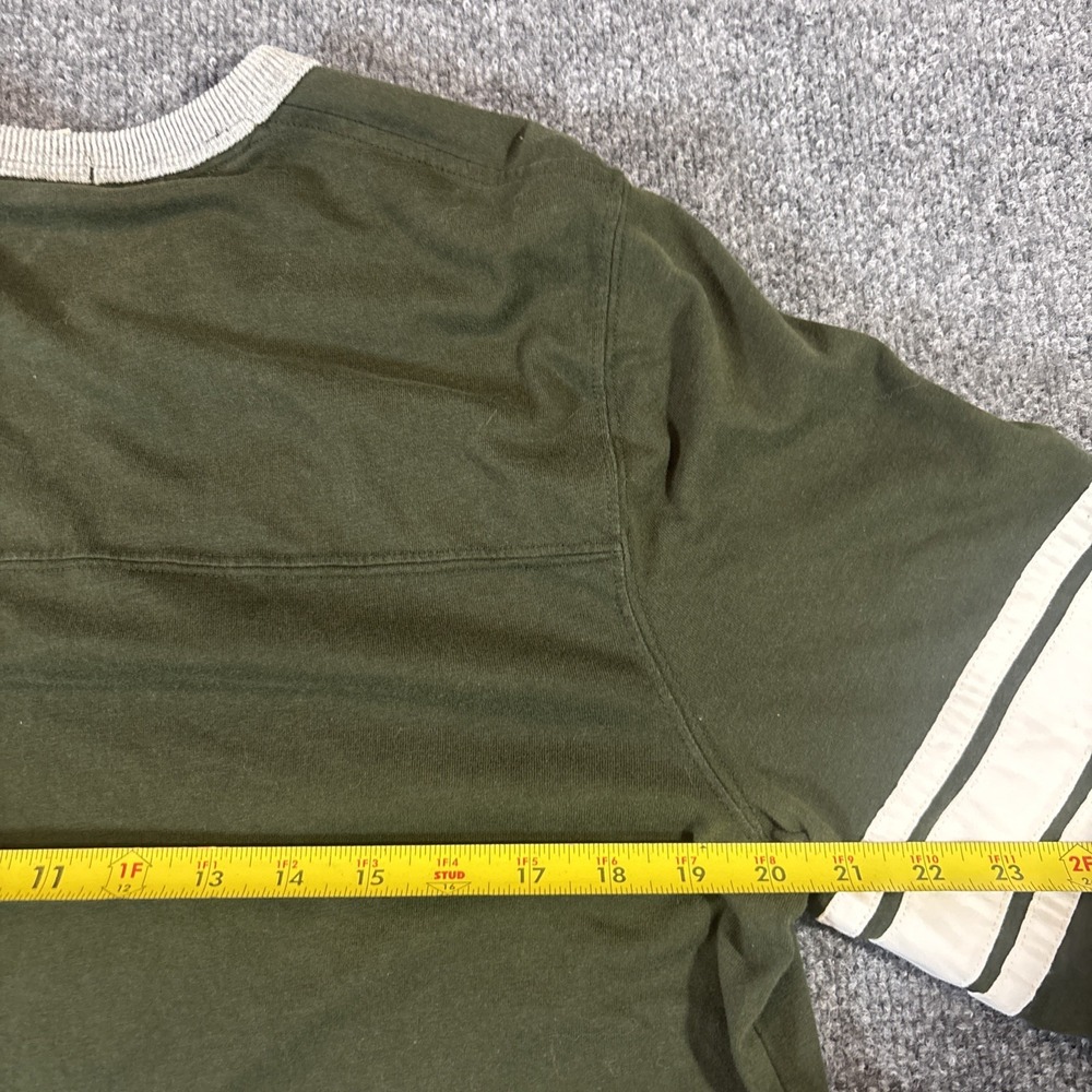 Abercrombie & Fitch Contrast Stripe Long Sleeve Muscle Tee Khaki Green Men's L - Picture 6 of 6